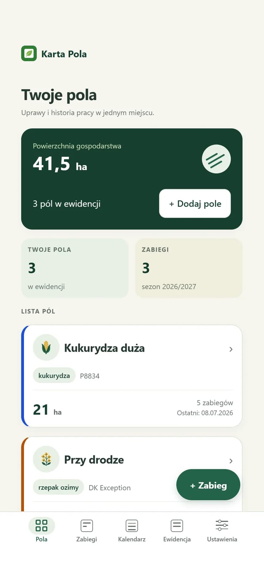 Karta Pola, zrzut ekranu produktu